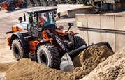 New Wheel Loader working,New Hitachi Wheel Loader lifting dirt,Side of new Hitachi Loader for Sale,New Hitachi Loader working